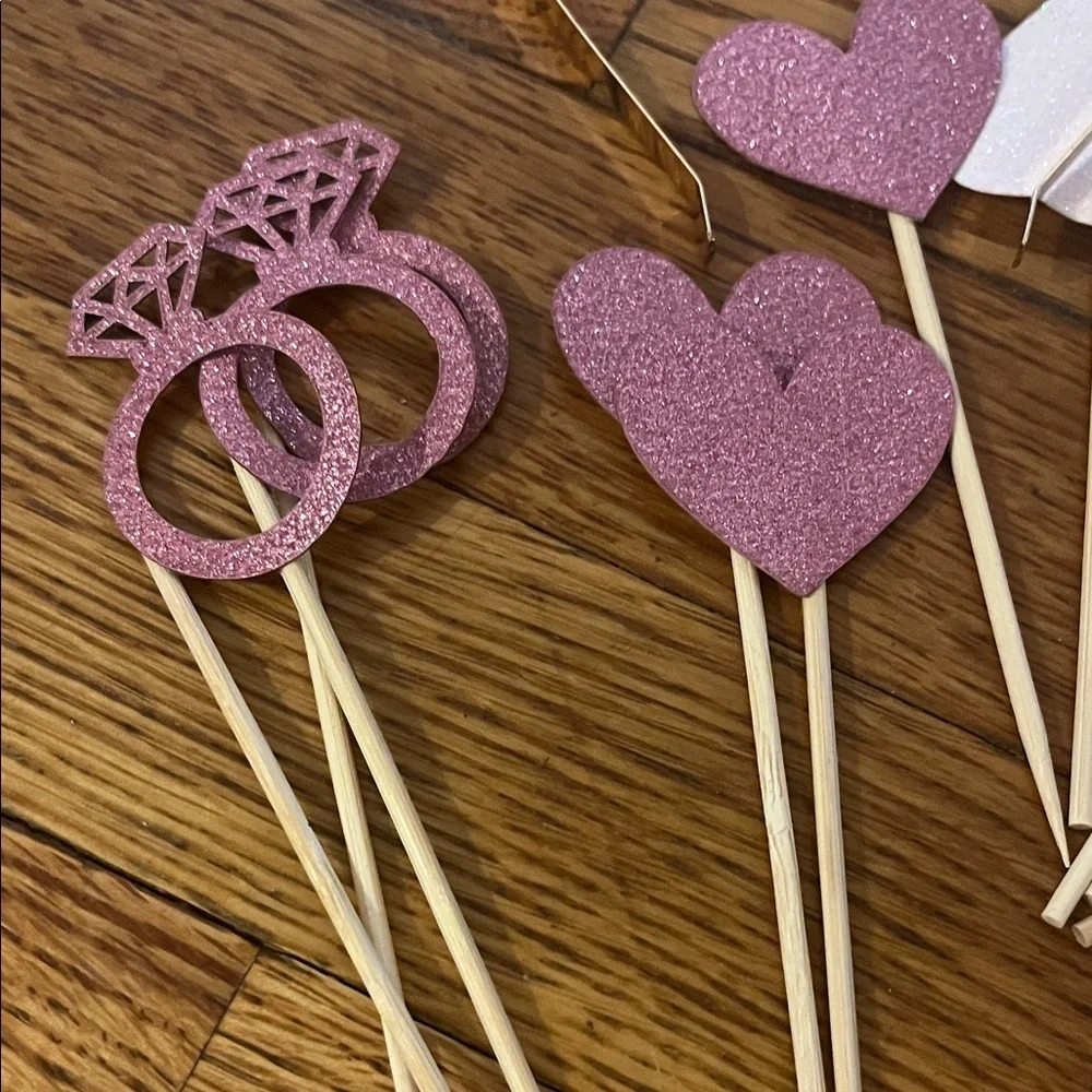 Bride Squad Party Props Set - Pink and Gold